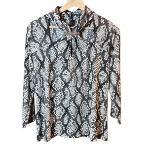 ✨Michael Kors Snakeskin Print Women's Blouse Top Size L